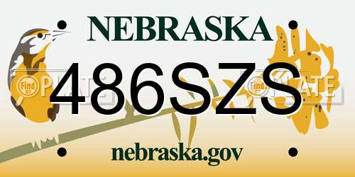 486SZS Nebraska License Plate