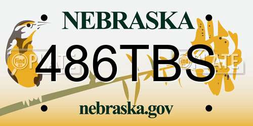 486TBS Nebraska License Plate
