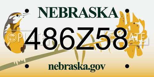 486Z58 Nebraska License Plate