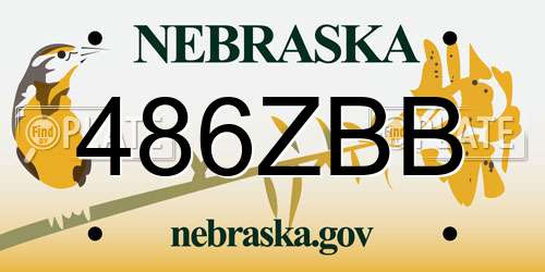 486ZBB Nebraska License Plate