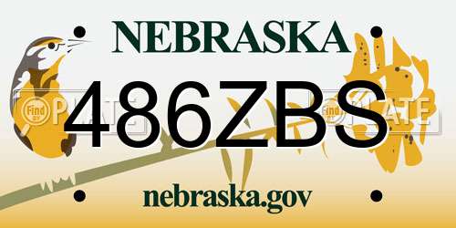 486ZBS Nebraska License Plate