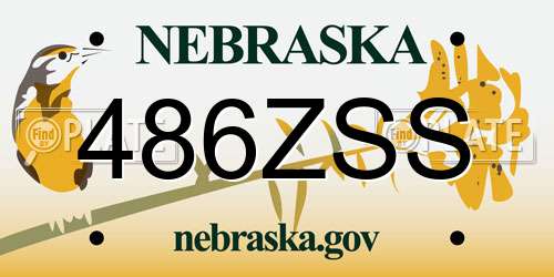 486ZSS Nebraska License Plate