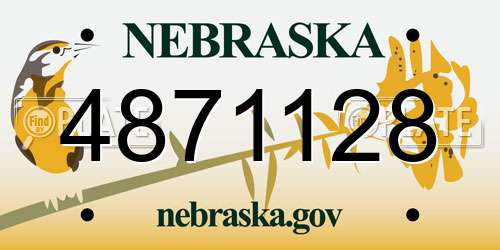 4871128 Nebraska License Plate