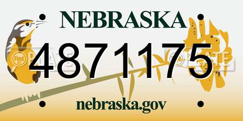 4871175 Nebraska License Plate