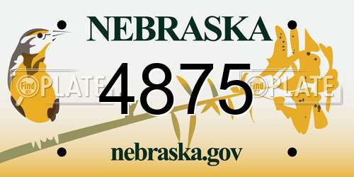 4875 Nebraska License Plate