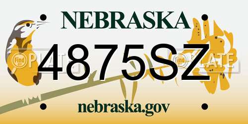 4875SZ Nebraska License Plate