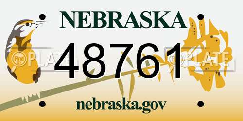 48761 Nebraska License Plate