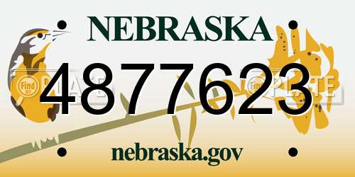 4877623 Nebraska License Plate