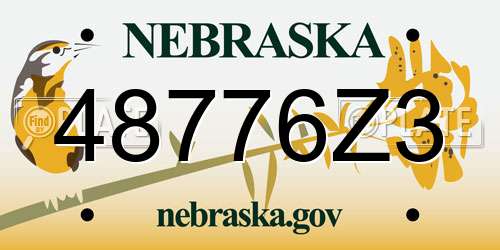 48776Z3 Nebraska License Plate
