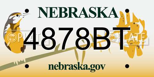 4878BT Nebraska License Plate