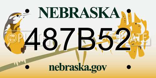 487B52 Nebraska License Plate
