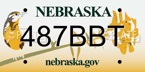 487BBT Nebraska License Plate
