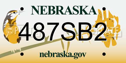 487SB2 Nebraska License Plate
