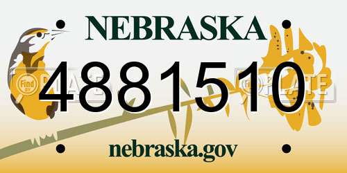 4881510 Nebraska License Plate