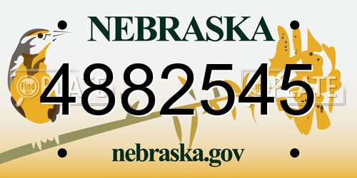 4882545 Nebraska License Plate