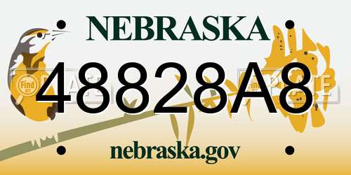 48828A8 Nebraska License Plate
