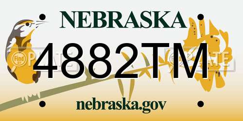 4882TM Nebraska License Plate