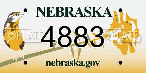 4883 Nebraska License Plate