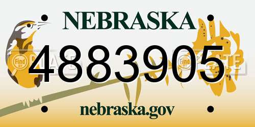 4883905 Nebraska License Plate