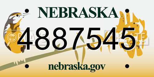 4887545 Nebraska License Plate