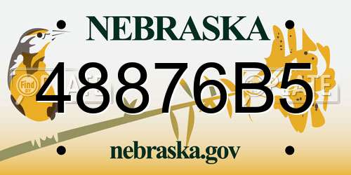 48876B5 Nebraska License Plate