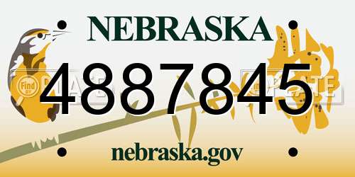 4887845 Nebraska License Plate