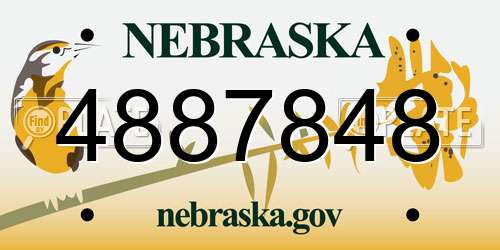 4887848 Nebraska License Plate