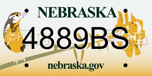 4889BS Nebraska License Plate