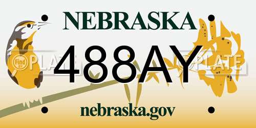 488AY Nebraska License Plate