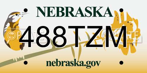 488TZM Nebraska License Plate