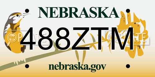 488ZTM Nebraska License Plate