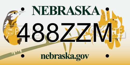 488ZZM Nebraska License Plate