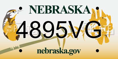 4895VG Nebraska License Plate