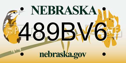 489BV6 Nebraska License Plate