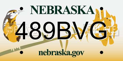 489BVG Nebraska License Plate
