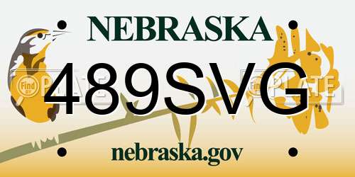 489SVG Nebraska License Plate