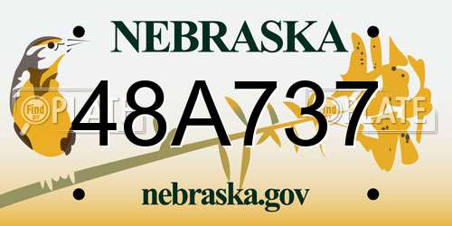 48A737 Nebraska License Plate