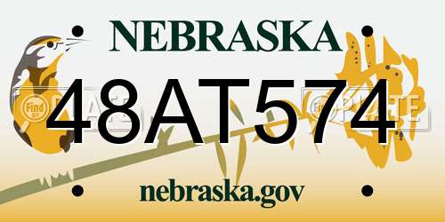 48AT574 Nebraska License Plate