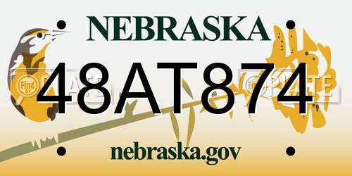 48AT874 Nebraska License Plate
