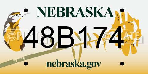 48B174 Nebraska License Plate