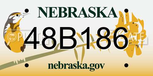 48B186 Nebraska License Plate