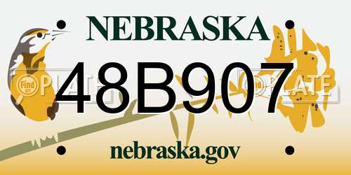 48B907 Nebraska License Plate