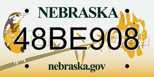 48BE908 Nebraska License Plate