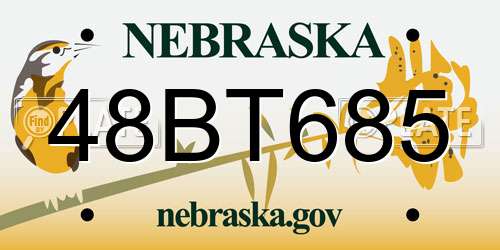 48BT685 Nebraska License Plate