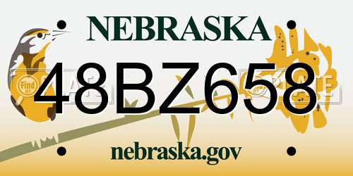 48BZ658 Nebraska License Plate