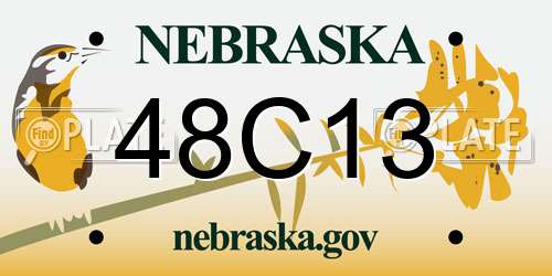 48C13 Nebraska License Plate