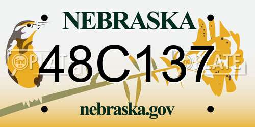 48C137 Nebraska License Plate
