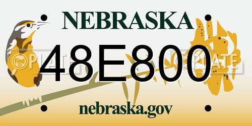 48E800 Nebraska License Plate