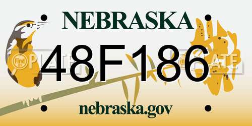 48F186 Nebraska License Plate
