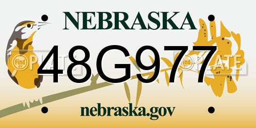 48G977 Nebraska License Plate